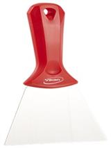 HYGIENE HANDSCHRAPER, 10cm, met roestvrij staal blad, rood