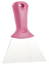 HYGIENE HANDSCHRAPER, 10cm, met roestvrij staal blad, roze