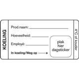 HACCP DAG-LABEL/STICKERS, FoodSecure®, 75x35mm,wit