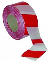 AFZETBAND-WAARSCHUWINGSLINT/rol, rood-wit 50mm-500mtr