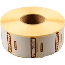 HACCP DAG-LABELS, 25x25mm, bruin-1000stuks, Donderdag