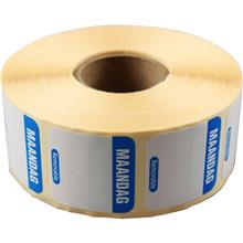 HACCP DAG-LABELS, 25x25mm, blauw-1000stuks, Maandag