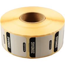 HACCP DAG-LABELS, 25x25mm, zwart-1000stuks, Zondag