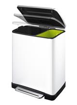 EKO E-CUBE PEDAALEMMER recycling 28+18 liter, wit/mat rvs