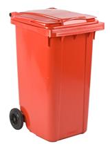 KUNSTSTOF MINI-CONTAINER, 240 liter, rood