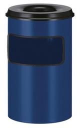 AS-PAPIERBAK MET DOVER, rond, 30 liter, blauw