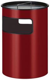 AS-PAPIERBAK, rond,50 liter,met metalen binnenemmer, rood