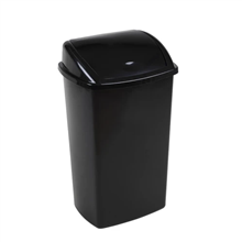AFVALBAK, 50 liter, swing deksel, zwart