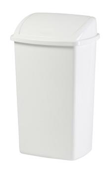 AFVALBAK, 50 liter, swing deksel, wit