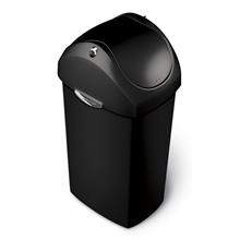 AFVALBAK, 60 liter, zwart, swing deksel, Simplehuman