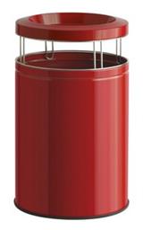 AS-PAPIERBAK, rond,120  liter, afneembare top, rood