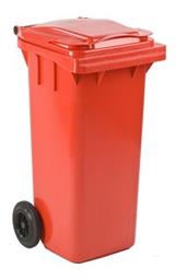 KUNSTSTOF MINI-CONTAINER, 120 liter, rood