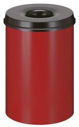 VLAMDOVENDE PAPIERBAK, rond, 30 liter, rood/zwart