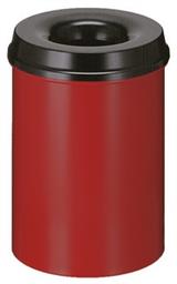 VLAMDOVENDE PAPIERBAK, rond, 15 liter, rood/ zwart