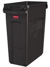 SLIM JIM, AFVALBAK MET LUCHTSLEUVEN, 60 liter, bruin