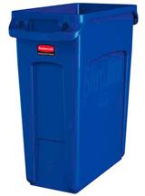 SLIM JIM, AFVALBAK MET LUCHTSLEUVEN, 60 liter, blauw