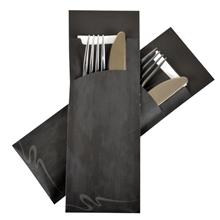POCHETTO-LARGE,236x85mm, incl.servet 40x33 cm,zwart