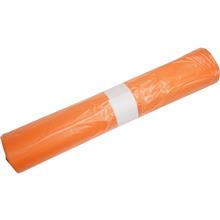 HDPE AFVALZAK, 70L,58x100xT23, op rol, oranje